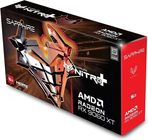 تقنية Sapphire Nitro+ AMD Radeon RX 9060 XT Gaming OC، 16 جيجا بايت HDMI-DP مزدوج in Kuwait