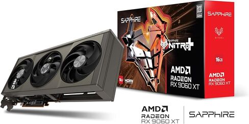 تقنية Sapphire Nitro+ AMD Radeon RX 9060 XT Gaming OC، 16 جيجا بايت HDMI-DP مزدوج in Kuwait
