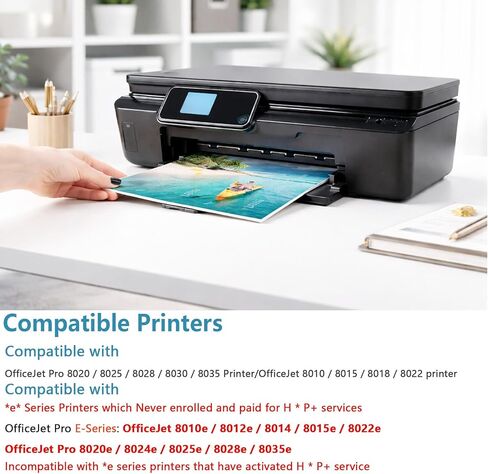 خراطيش حبر 910XL عالية الإنتاجية بديلة لطابعة HP 910 XL Work for OfficeJet Pro 8020 8025 8028 8030 8035 8010 8015 8018 8022 مع رقائق V15.2.1 (سماوي أرجواني أصفر أسود، 4 حزم) in Kuwait