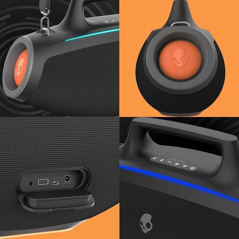 Skullcandy Barrel XT Bluetooth Boombox Party Speaker, Water-Resistant Portable Speaker, LED Lightshow Mode, 12 Hour Battery, Multi-Link in Kuwait