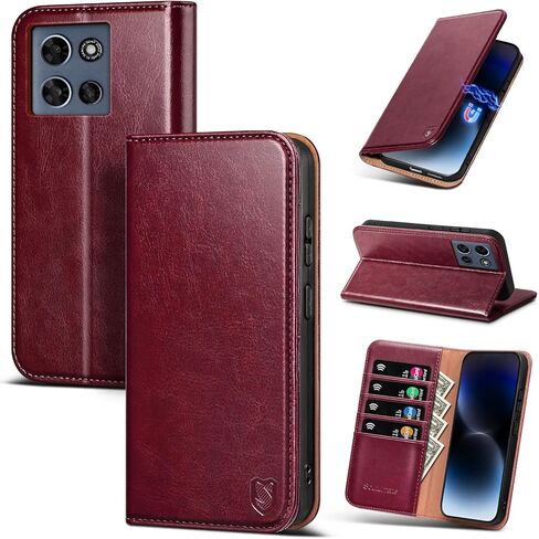 Compatible with Motorola Moto G 2026/2025 / G Play 2026 Case Wallet with Card Holder [4 Card Slots] Kickstand [RFID Blocking] PU Leather Phone Case Flip Cover TPU Shockproof,Brown in Kuwait