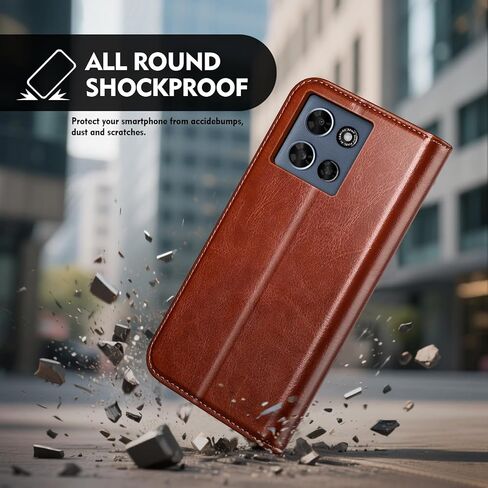 Compatible with Motorola Moto G 2026/2025 / G Play 2026 Case Wallet with Card Holder [4 Card Slots] Kickstand [RFID Blocking] PU Leather Phone Case Flip Cover TPU Shockproof,Brown in Kuwait