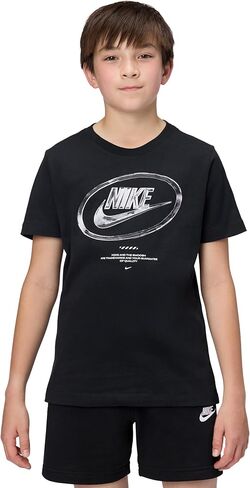 Nike Unisex Big Kids' Sportswear Club Futura Chrome T-Shirt - Boys and Girls in Saudi Arabia