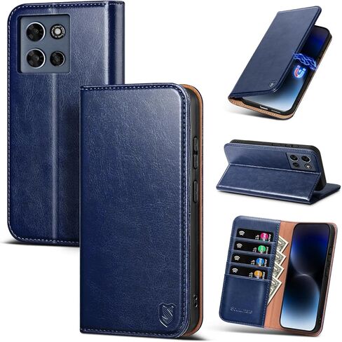 Compatible with Motorola Moto G 2026/2025 / G Play 2026 Case Wallet with Card Holder [4 Card Slots] Kickstand [RFID Blocking] PU Leather Phone Case Flip Cover TPU Shockproof,Brown in Kuwait