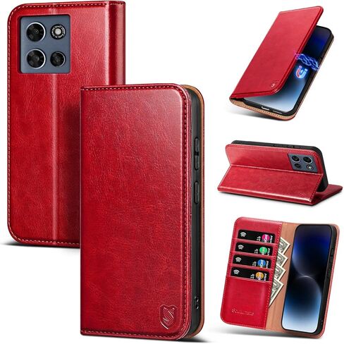 Compatible with Motorola Moto G 2026/2025 / G Play 2026 Case Wallet with Card Holder [4 Card Slots] Kickstand [RFID Blocking] PU Leather Phone Case Flip Cover TPU Shockproof,Brown in Kuwait