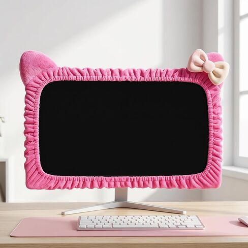 KALLORY 2pcs Elastic Computer Monitor Cover Dustproof Design for Desktop Displays Protects Against Dust Scratches Spills Suitable for Home Office Use Rose Color in Kuwait