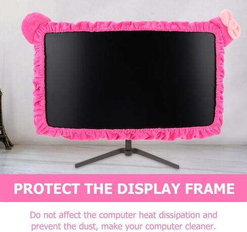 KALLORY 2pcs Elastic Computer Monitor Cover Dustproof Design for Desktop Displays Protects Against Dust Scratches Spills Suitable for Home Office Use Rose Color in Kuwait