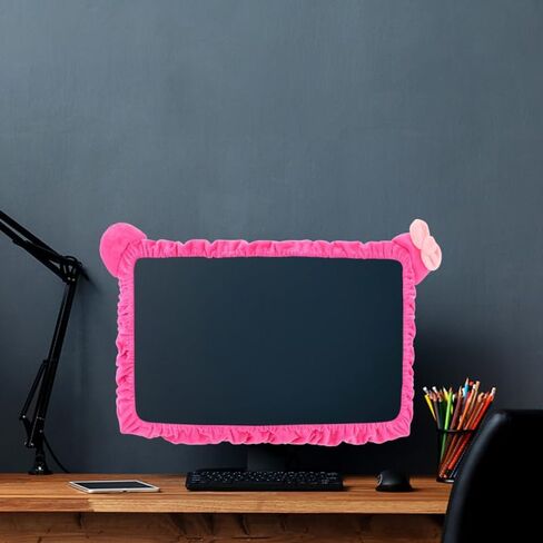 KALLORY 2pcs Elastic Computer Monitor Cover Dustproof Design for Desktop Displays Protects Against Dust Scratches Spills Suitable for Home Office Use Rose Color in Kuwait