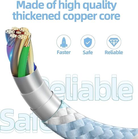 MenoSupp 3 Pack 6FT USB C to Lightning Cable iPhone Fast Charger Fast Charging Type c to Lightning Cable for iPhone 14 13 12 11 Pro Max Xr Xs 8 and More in Kuwait