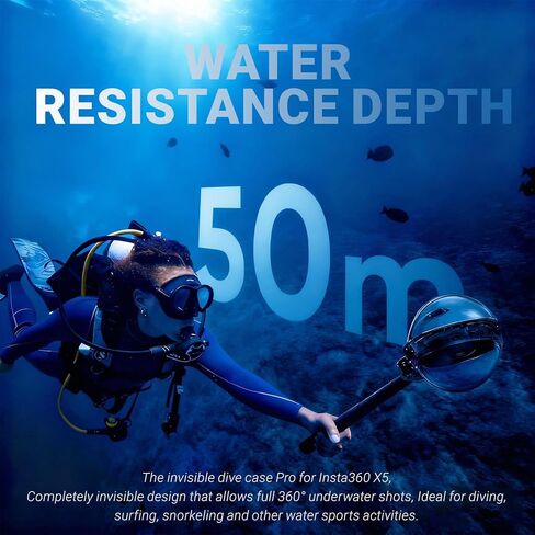 Insta 360 X5 Invisible Dive Case Pro, Waterproof Up to 50m (164ft) Splash Prevention Protective Housing in Kuwait