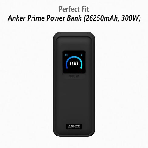 Geiomoo Soft Silicone Case for Anker Prime Power Bank 26250mAh, Flexible Scratch Resistant Cover (Black) in Kuwait