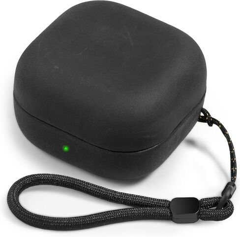 حافظة لهاتف Samsung Galaxy Buds 4 Pro/Galaxy Buds 4 (2026)، غطاء حماية من الجلد الأصلي مصنوع يدويًا من Crazy Horse مع حبل قصير، مبطن بالألياف الدقيقة in Kuwait
