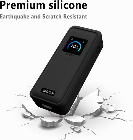 Geiomoo Soft Silicone Case for Anker Prime Power Bank 26250mAh, Flexible Scratch Resistant Cover (Black) in Kuwait