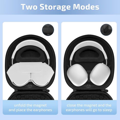 حافظة AirPod Max مع دعم النوم والشحن، ملحق AirPods Max متوافق مع سماعات Apple AirPods Max اللاسلكية فوق الأذن، حافظة Airpod Max المحمولة للسفر (أسود) in Kuwait