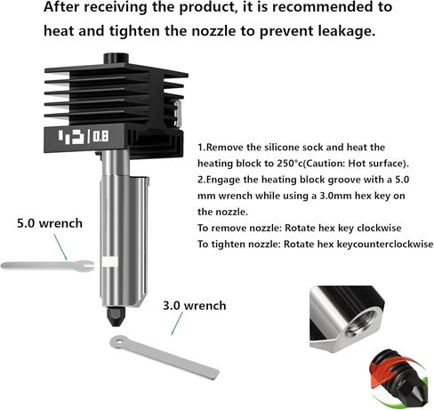 Upgrade 0.4mm P2S/H2S Hotend Kit, 3D Printer Print Head Hot End Heating Block Kit with 0.4mm Removable Hardened Steel Nozzle for Bambu Lab H2D, H2C, A1/A1 Mini in Saudi Arabia