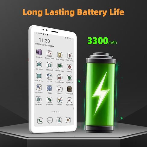 Bigme HiBreakS Color Epaper Smart Phone,3300mAh Battery, 8-Core Processor, 6GB+128GB, 5.84 Inch Mobile Phone, Dual Camera, White in Kuwait