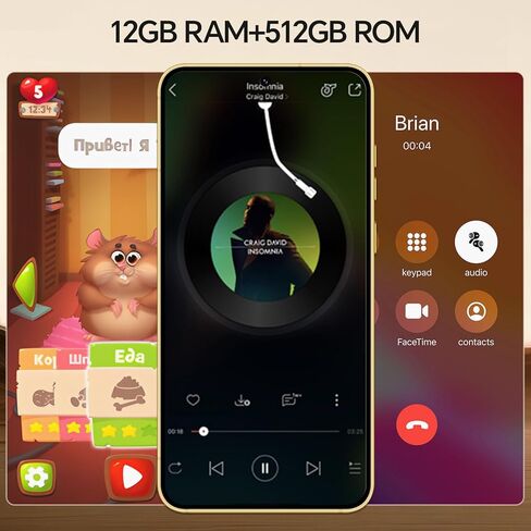 D24 ultar Unlocked Phones,5G Android 14 Smartphones,12GB+512GB Unlocked Android Phones, Snapdragon888, 5000mAh, 48+108MP Camera, 6.8“ HD Screen, Dual SIM+Memory Expansion,Black in Kuwait