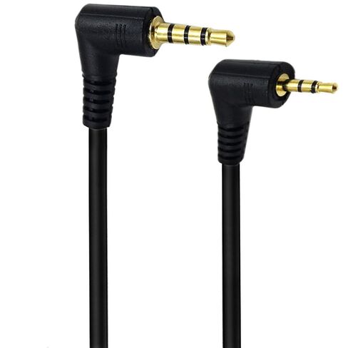 2.5mm to 3.5mm Auxiliary Audio Cable 2Pack 90 Degree Right Angle 3.5mm 4 Pole Male to 2.5mm 3 Pole Male Headset Stereo Audio Aux Extender Stereo Jack Cord Gold-Plated Connectors 8inch in Kuwait
