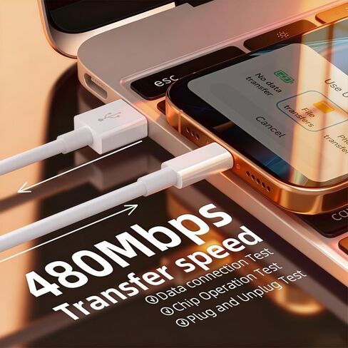 6.6FT for iPhone Charger,Lightning Charging Cable，for iPhone 14/13/12/11 Pro/X/Xs Max/XR/8 Plus/7/6s/SE/5c/5s,USB Charge in Kuwait