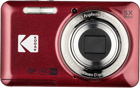 حزمة الكاميرا الرقمية Kodak Pixpro FZ55 (حمراء) تتضمن: بطاقة ذاكرة سعة 128 جيجابايت، بطارية قابلة لإعادة الشحن، شاحن بطارية، حامل ثلاثي مرن، قارئ بطاقات، محفظة بطاقات، حزام يد، مجموعة تنظيف كاملة in Kuwait