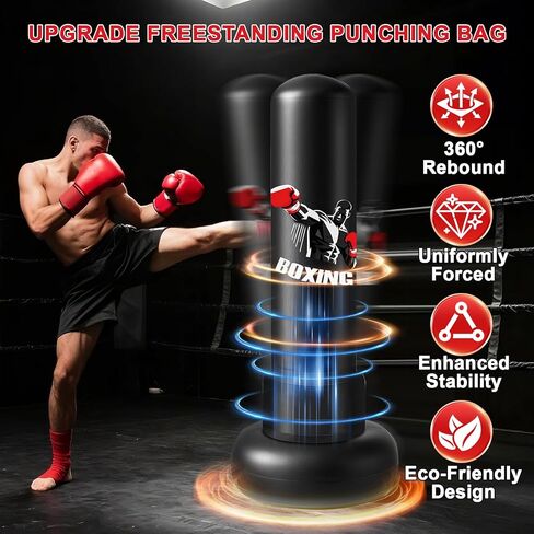 Freestanding Punching Bag for Adults,70" Heavy Boxing Bag with Gloves and Pump,Men Women Stand Kickboxing Bags,Upgraded Big Base Boxing Equipment Set for Training Fitness Home Gym in Saudi Arabia