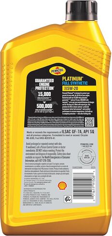 Pennzoil Platinum Full Synthetic 0W-20 Motor Oil (1-Quart, Single) in Kuwait