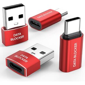 4 قطع لحاجب بيانات USB C - مضاد لاختراق العصير، 240 وات C-C و60 وات C-A PD 3.1 شحن سريع، محول USB-C إلى C/A للشحن فقط، حظر بيانات الأجهزة، لهاتف iPhone 15/16/17 Pro Max وGalaxy وiPad in Kuwait