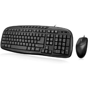 Adesso AKB-133CB - Keyboard and Mouse Combo, Wired, Desktop Keyboard, Ambidextrous Mouse, Multimedia Hotkeys - Compatible for Desktop/PC/Windows XP/7/8/10, Black in Kuwait