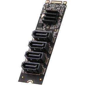 NVME to Expansion Card M.2 PCIE 4 Port SATA3.0 2 SATA3 Controller Multiplier SSD Adapter High Speed in Kuwait
