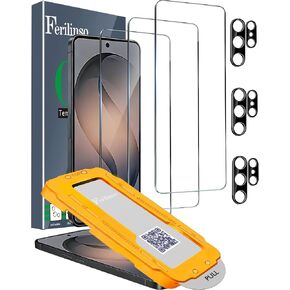 Ferilinso [تثبيت تلقائي للغبار] 3 عبوات واقي شاشة لهاتف Samsung Galaxy S26 Ultra، مقاوم للكسر من الدرجة العسكرية، مع 3 عبوات من واقي عدسة الكاميرا الزجاجي المقوى، ملحقات صديقة لحافظة الهاتف in Kuwait