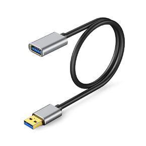 كابل تمديد USB 3.0، موسع USB ذكر A إلى أنثى، واجهة معدنية لنقل البيانات عالية السرعة 5 جيجا بايت في الثانية متوافقة مع أجهزة PlayStation وXbox ومحركات الأقراص المحمولة ولوحات المفاتيح والطابعات والكاميرات والمزيد (1.6 قدم) in Kuwait