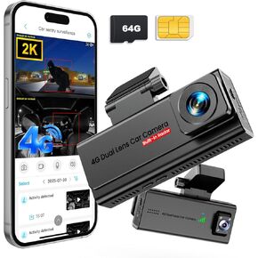 كاميرا داش كام 4G LTE مع بطاقة SIM، كاميرا أمان مزدوجة للسيارة أمامية ومقصورة، وضع ركن السيارة على مدار الساعة طوال أيام الأسبوع، تنبيهات حركة AI، نظام تحديد المواقع العالمي (GPS)، عرض مباشر للتطبيق عن بعد ومحادثة ثنائية الاتجاه، SD/Cloud، مضاد للسرقة وال in Kuwait