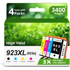 Ankink Remanufactured 923e Ink Cartridges Replacement for HP Printers Officejet Pro 8120e 8122e 8124e 8125e 8128e 8130e 8132e 8135e 8138e Compatible for 923 XL Black Color 4 Pack(Chip Version: DV10) in Kuwait