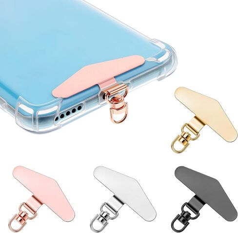 Sibba 4 PCS Stainless Steel Phone Tether Tab 360° Rotatable Ultra-Thin Phone Lanyard Patch Pad, Universal Metal Cellphone Strap Patches without Adhesive for Most Smartphone Wristband Crossbody Strap in Kuwait