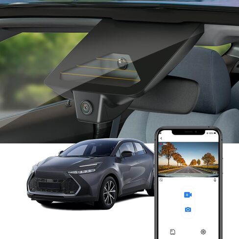 Fitcamx Front 2160P+Rear 1080P Dash Cam Adapts for Toyota C-HR 2024 2025, Integrated OEM Look, Dual HD Video, Loop Recording, Built-in WiFi & APP, Gravity Sensor, Easy to Set, with 128GB Card in Kuwait