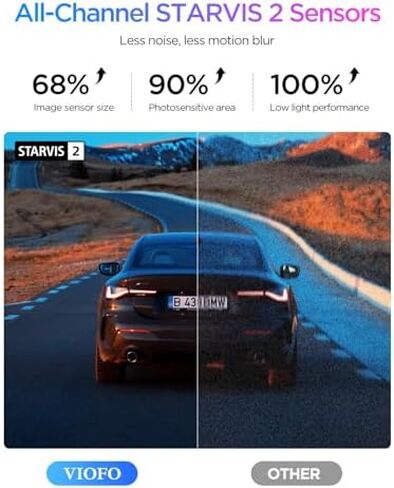 【الحزمة: A329S 3CH + بطاقة 256 جيجابايت + HK6 + 8 قطعة مجموعة كاملة من الصمامات 】VIOFO A329S 4K 3 Channel Dash Cam، 4K أمامي + 2K Cabin Fisheye (210°) + 2K خلفي، وضع توفير الطاقة، التحكم في تطبيق Wi-Fi 6، 3 مستشعر STARVIS 2 in Kuwait