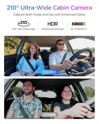 【الحزمة: A329S 3CH + بطاقة 256 جيجابايت + HK6 + 8 قطعة مجموعة كاملة من الصمامات 】VIOFO A329S 4K 3 Channel Dash Cam، 4K أمامي + 2K Cabin Fisheye (210°) + 2K خلفي، وضع توفير الطاقة، التحكم في تطبيق Wi-Fi 6، 3 مستشعر STARVIS 2 in Kuwait