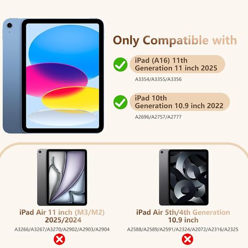 for iPad A16 Case 11th Generation 11 Inch 2025, for iPad 10th Generation Case 10.9 Inch 2022 with Pencil Holder, Trifold Stand Protective Cover with Soft TPU Back, Auto Wake/Sleep, Brown in Kuwait