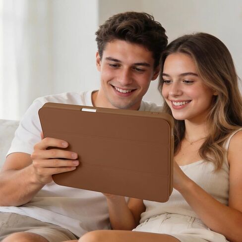 for iPad A16 Case 11th Generation 11 Inch 2025, for iPad 10th Generation Case 10.9 Inch 2022 with Pencil Holder, Trifold Stand Protective Cover with Soft TPU Back, Auto Wake/Sleep, Brown in Kuwait