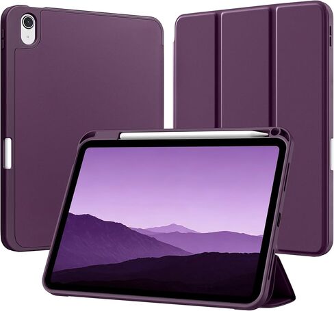 for iPad A16 Case 11th Generation 11 Inch 2025, for iPad 10th Generation Case 10.9 Inch 2022 with Pencil Holder, Trifold Stand Protective Cover with Soft TPU Back, Auto Wake/Sleep, Brown in Kuwait