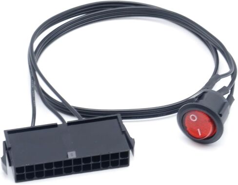 24 Pin Female ATX PSU Power Supply Starter On/Off Switch Jumper Bridge with 54 Cm Cable in Kuwait