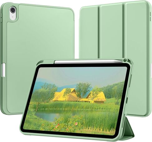 for iPad A16 Case 11th Generation 11 Inch 2025, for iPad 10th Generation Case 10.9 Inch 2022 with Pencil Holder, Trifold Stand Protective Cover with Soft TPU Back, Auto Wake/Sleep, Brown in Kuwait