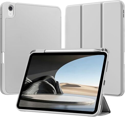 for iPad A16 Case 11th Generation 11 Inch 2025, for iPad 10th Generation Case 10.9 Inch 2022 with Pencil Holder, Trifold Stand Protective Cover with Soft TPU Back, Auto Wake/Sleep, Brown in Kuwait