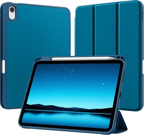 for iPad A16 Case 11th Generation 11 Inch 2025, for iPad 10th Generation Case 10.9 Inch 2022 with Pencil Holder, Trifold Stand Protective Cover with Soft TPU Back, Auto Wake/Sleep, Brown in Kuwait