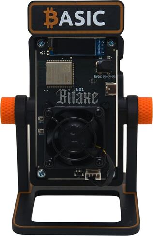 Basic Solo Bitcoin Miner – Bitaxe Gamma 601 BM1370 ASIC, 1.2 TH/s Open Source Crypto Mining Device with AxeOS, 2.4G Wi-Fi, OLED Display, Low Noise Home Mining Unit, 5V Power Supply & Stand Included in Kuwait