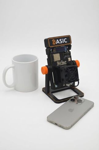 Basic Solo Bitcoin Miner – Bitaxe Gamma 601 BM1370 ASIC, 1.2 TH/s Open Source Crypto Mining Device with AxeOS, 2.4G Wi-Fi, OLED Display, Low Noise Home Mining Unit, 5V Power Supply & Stand Included in Kuwait