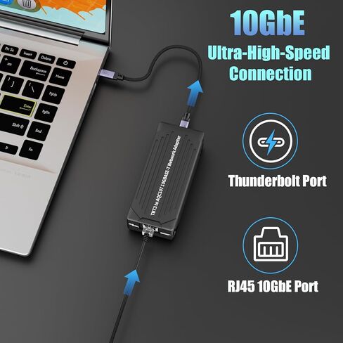 GLOTRENDS ST7410 10GbE USB Network Adapter for NAS/PC/Mac, Compatible with Thunderbolt 5/4/3, Support Windows/macOS/Linux in Kuwait