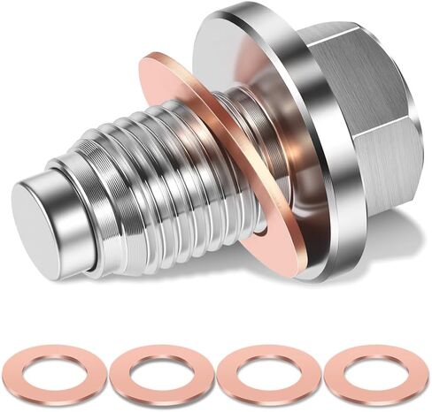 M12 x1.25 Oil Drain Plug- Magnetic Oil Drain Plug- Premium Stainless Steel Oil Pan Drain Plug & 2PCS Copper Gasket- Oil Pan Bolt Replacement for Toyota/Nissan/Infiniti/Lexus, by DCWecher in Saudi Arabia