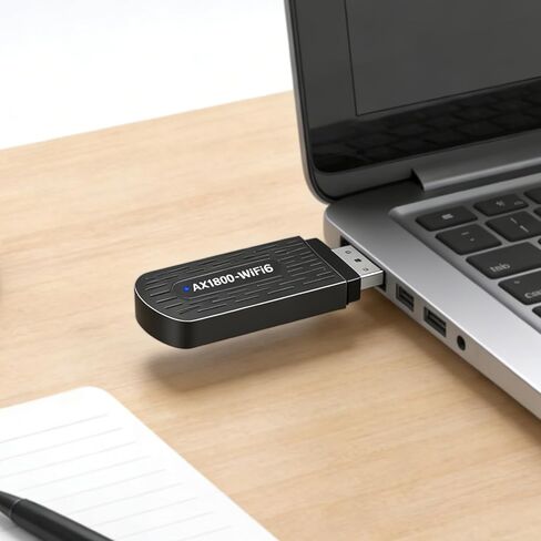محول واي فاي 1800 ميجابت في الثانية للكمبيوتر المكتبي، محول USB WiFi 6 لاسلكي مع نطاق مزدوج 5 جيجا هرتز/2.4 جيجا هرتز، برنامج تشغيل مدمج لنظام التشغيل Windows 10/11 - AX1805-1 in Kuwait