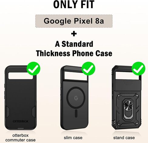 ykooe Holster for Google Pixel 8a, Heavy Duty Nylon Cell Phone Belt Card Holder Pouch with Clip for Men (Fits Phone with Case on), Sturdy Build, Reliable Everyday Protection, Black in Kuwait